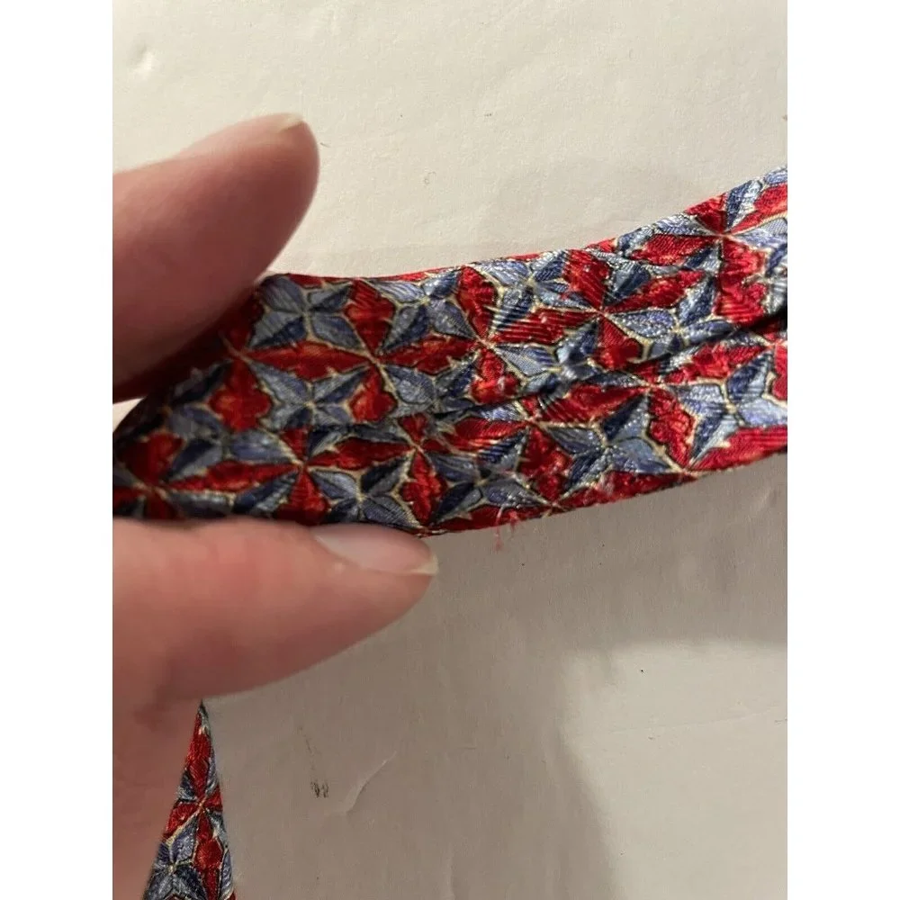 Ermenegildo Zegna Silk Red Tie Print 58” 3.5 Floral
